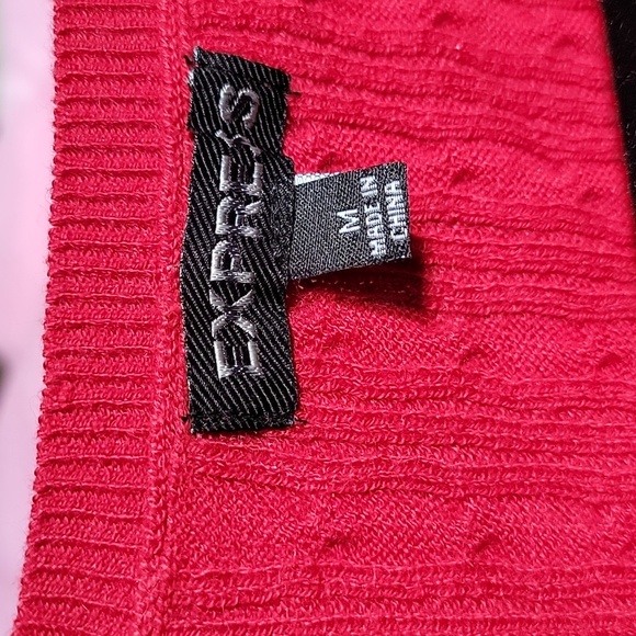 New Express 100% Cashmere Cable Knit Sweater Ribbed Hem Trim Hot Red - Picture 4 of 8